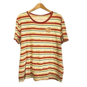 Vtg. Disney MENS‎ 2XL PRE-OWNED Multicolor Cotton Pullover Striped T-Shirt Crew